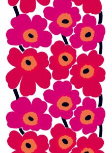 ファブリック《ウニッコ》(ケシの花)、図案デザイン:マイヤ・イソラ、1964年Unikko pattern designed for Marimekko by Maija Isola in 1964
